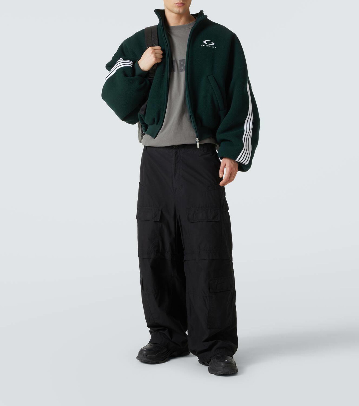 Balenciaga Loop Sports Icon fleece bomber jacket Balenciaga