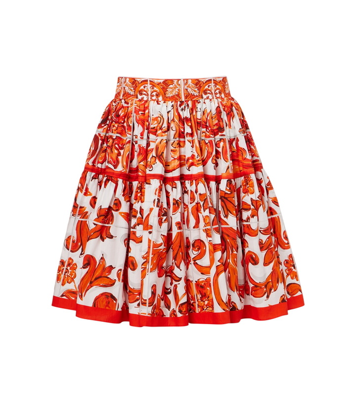 Photo: Dolce&Gabbana Majolica cotton poplin miniskirt