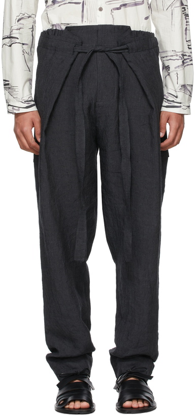 Photo: Toogood Black Linen Stonemason Trousers