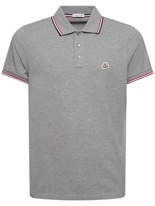 Photo: MONCLER Logo Patch Cotton Polo Shirt