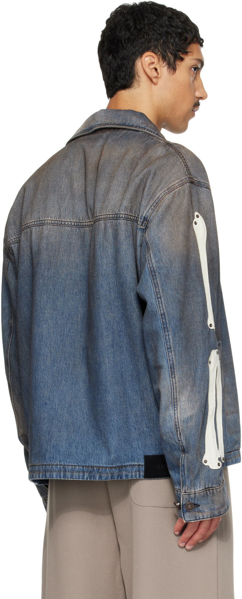 AMIRI Blue Bones Denim Blouson Jacket