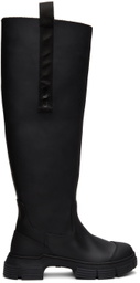 GANNI Black Recycled Rubber Country Boots