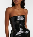 David Koma Sequined bustier dress