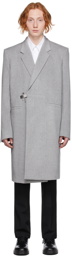 Givenchy Grey Wool Padlock Coat