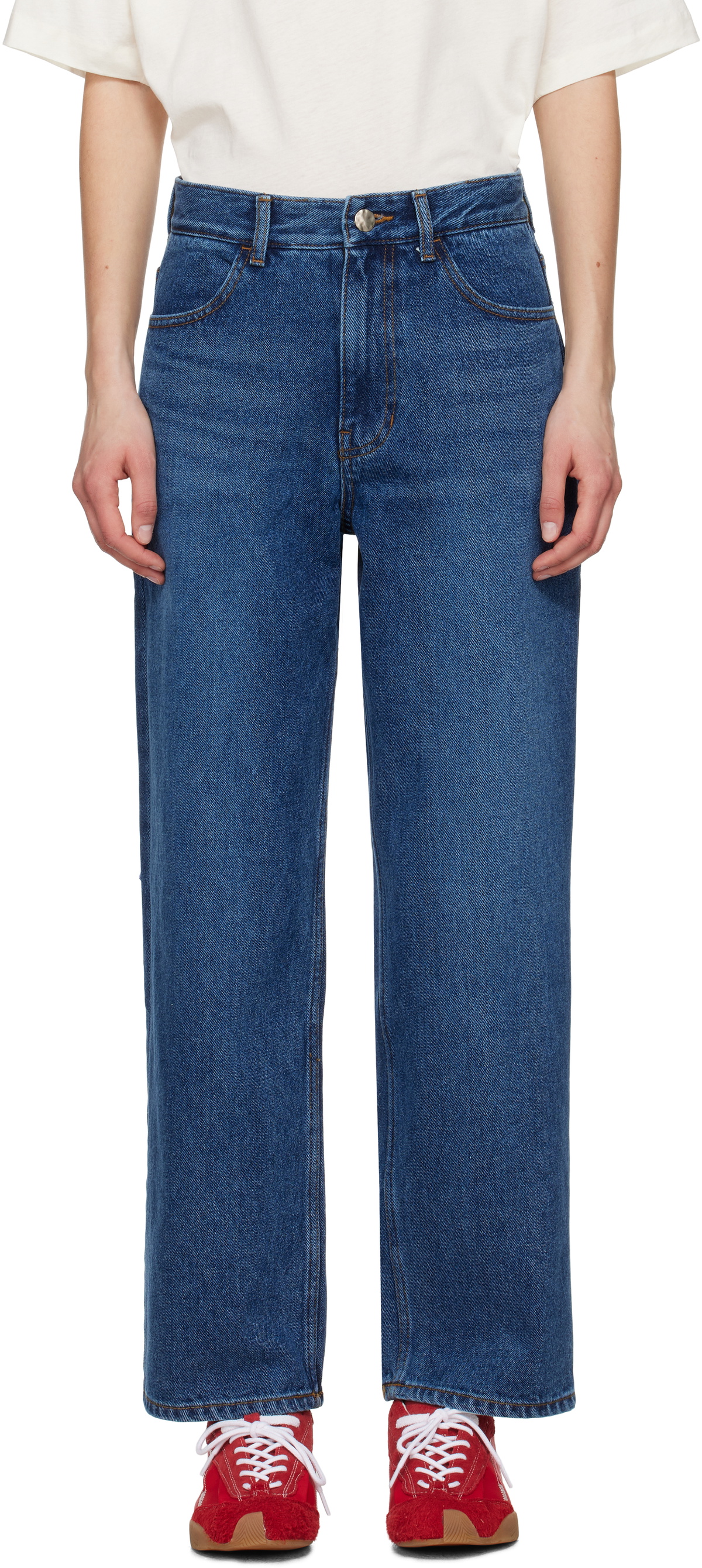 ADER error Navy Faded Jeans