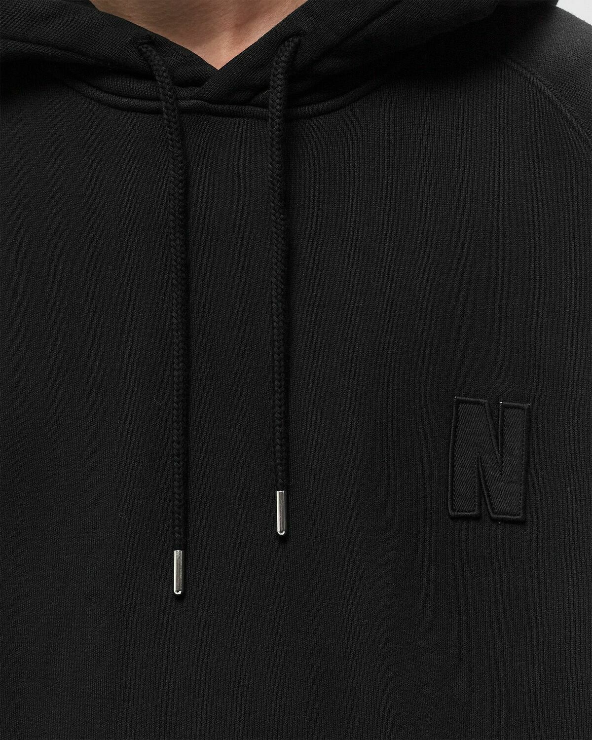 Norse Projects Marten Relaxed Organic Raglan N Patch Hoodie Black Hoodies