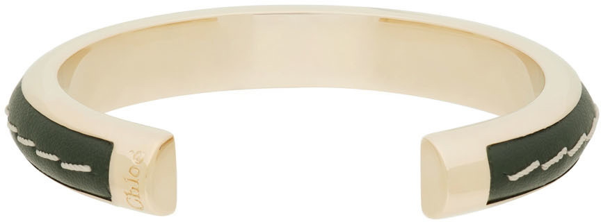 Chloé Gold & Green Edith Cuff Bracelet