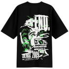 END. Shredded Gig Poster T-Shirt in Black