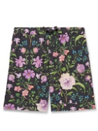 Desmond & Dempsey - Persephone Floral-Print Organic Cotton-Poplin Pyjama Shorts - Black