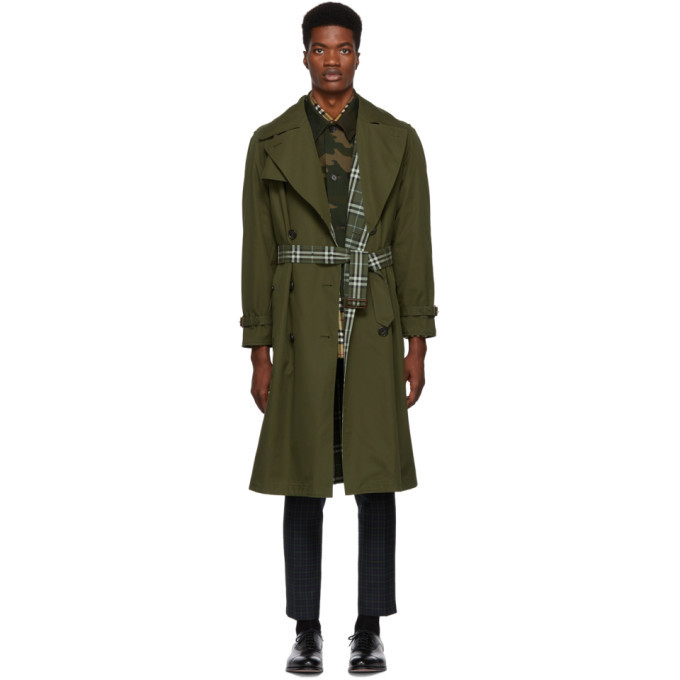 Photo: Burberry Reversible Green Check Pembridge Trench Coat