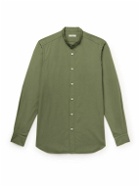 Boglioli - Slim-Fit Grandad-Collar Cotton-Poplin Shirt - Green