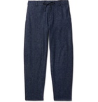 Maison Kitsuné - Tapered Denim Drawstring Trousers - Blue