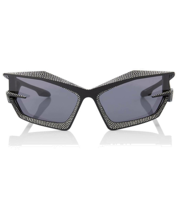 Photo: Givenchy Giv Cut crystal-embellished shield sunglasses