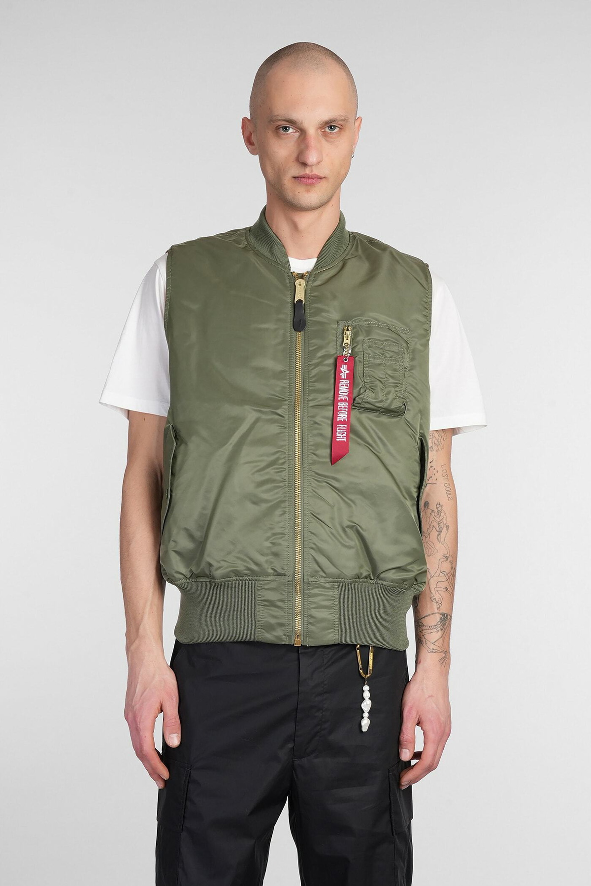 Alpha Industries Ma-1 Vest Vest In Green Nylon Alpha Industries