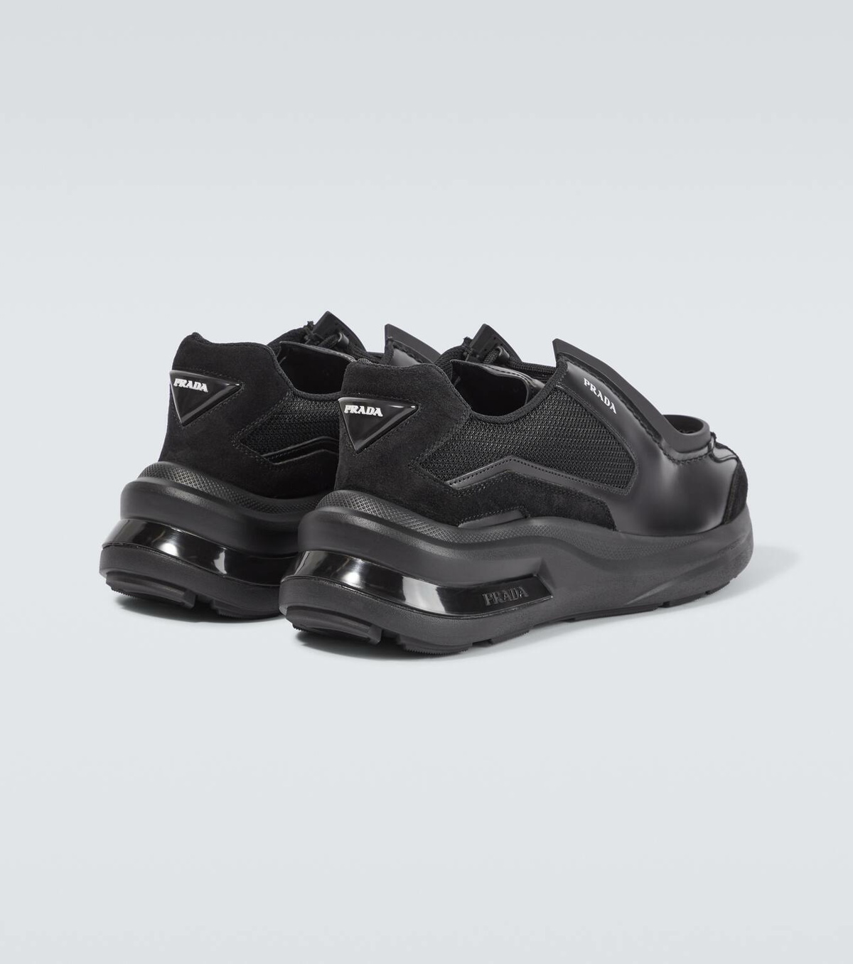 スニーカー Prada Systeme Sneakers In A Mix Of Materials Prada - System Brushed Leather Sneakers | HBX - Globally