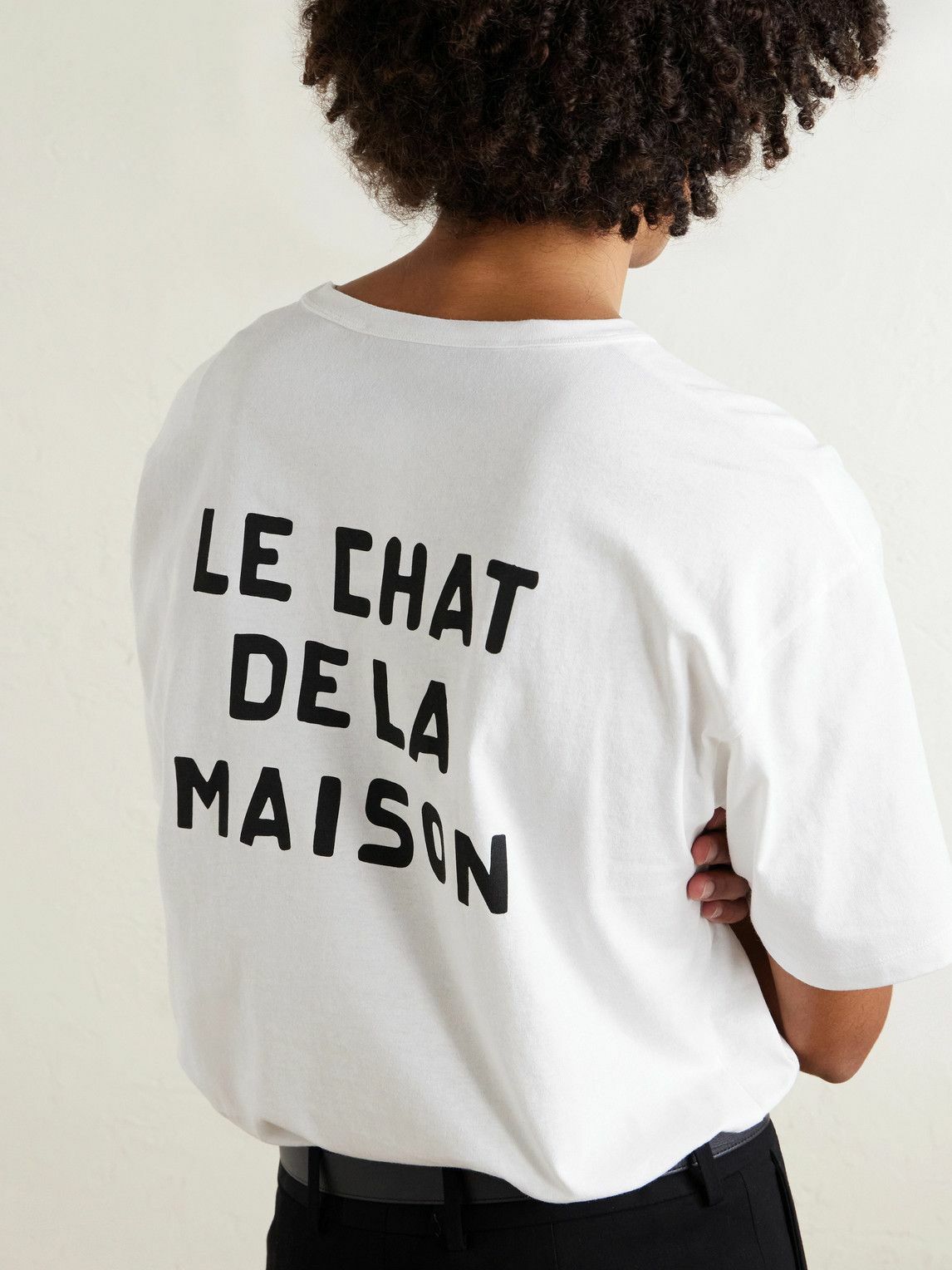 Valentino Garavani - Le Chat De La Maison Printed Cotton-Jersey T-Shirt - Neutrals