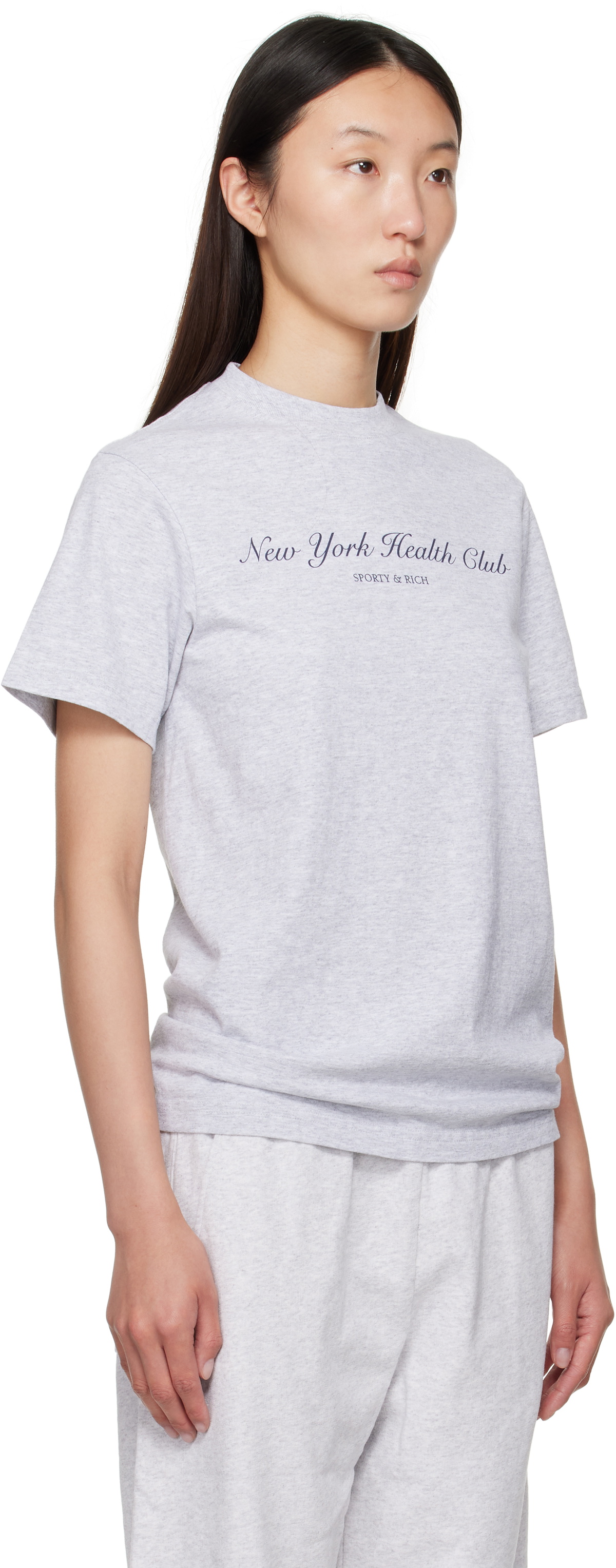 Sporty & Rich Gray 'NY Health Club' T-shirt