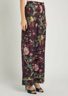 LA Double J Zooflora Printed Silk-twill Trousers Multicoloured