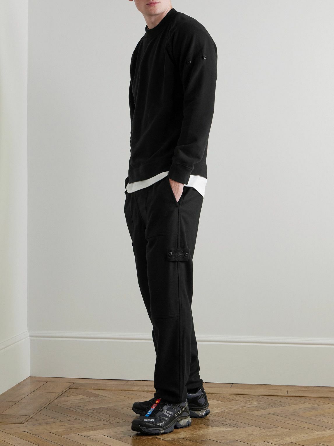 Stone Island - Ghost Tapered Logo-Appliquéd Wool-Blend Flannel