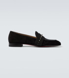 Christian Louboutin - Nit Night suede and twill loafers
