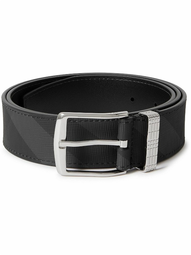 Photo: Burberry - 3.5cm Checked Cross-Grain Faux Leather Belt - Black