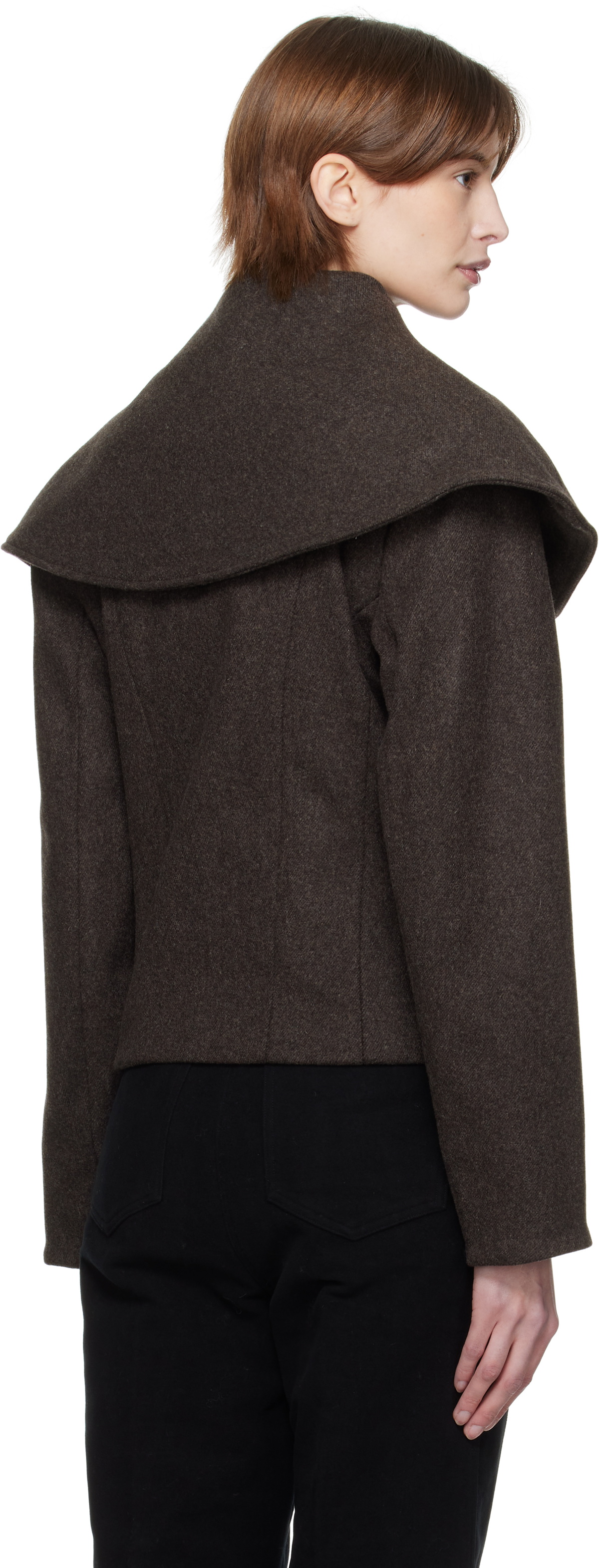 AARON ESH Brown Shoulder Lapel Jacket