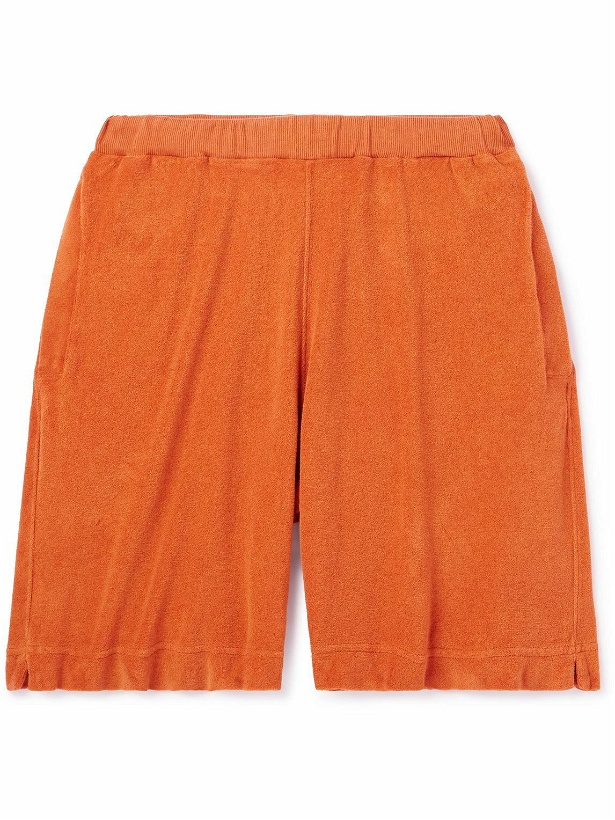 Photo: Massimo Alba - Bryan Straight-Leg Cotton-Blend Terry Shorts - Orange