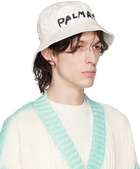 Palm Angels Beige Seasonal Logo Bucket Hat