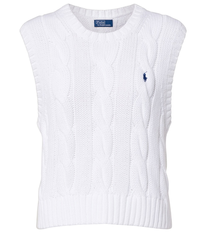 Photo: Polo Ralph Lauren Logo cable-knit cotton sweater vest