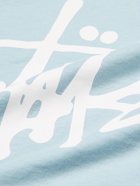 Stussy - Logo-Print Cotton-Jersey T-Shirt - Blue
