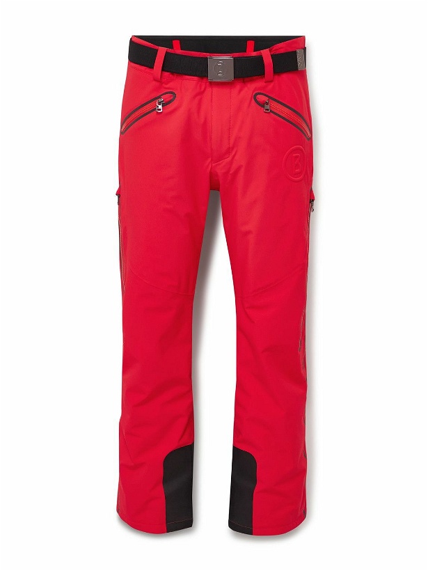 Photo: Bogner - Tim2-T Straight-Leg Belted Logo-Embossed Ski Pants - Red