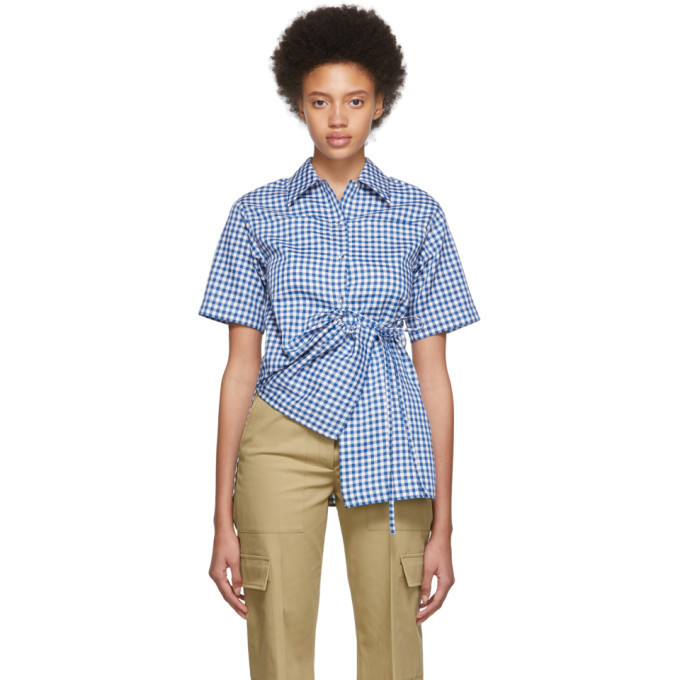 Ports 1961 White and Blue Check Short Sleeve Shirt