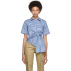 Ports 1961 White and Blue Check Short Sleeve Shirt