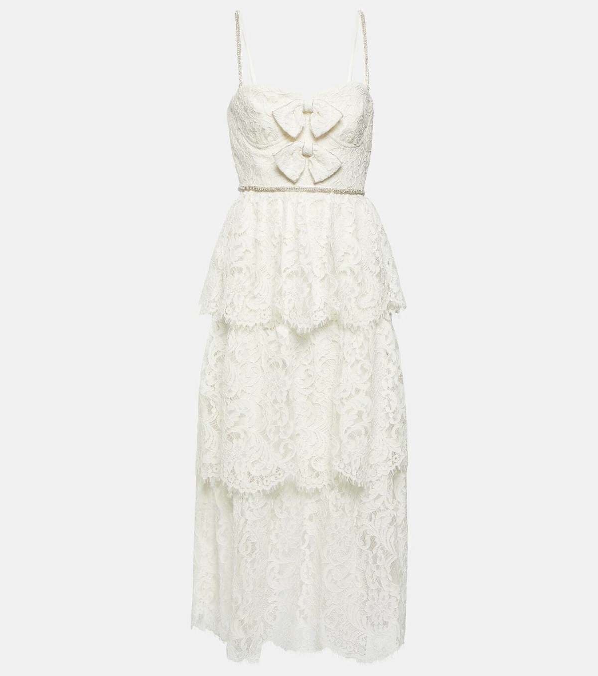 Self-Portrait Embellished lace midi dress Self-Portrait