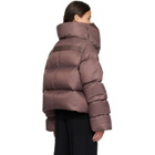 Rick Owens Burgundy Tower Funnel Neck Down Jacket