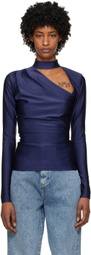 Han Kjobenhavn Blue Draped Long Sleeve T-Shirt
