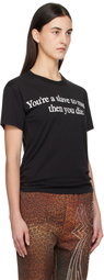 Praying Black Short Sleeve Print 'Slave' T-shirt