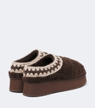 Mou Shearling platform mules