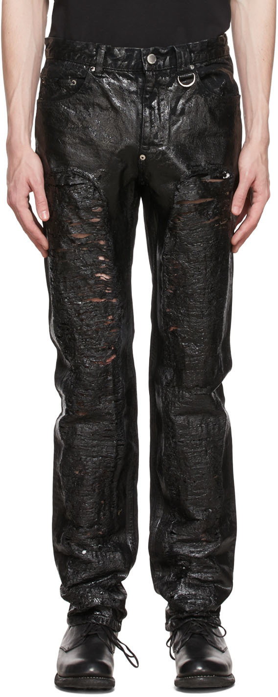 Johnlawrencesullivan Black Distressed Jeans Johnlawrencesullivan