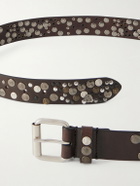 Dries Van Noten - 4cm Studded Leather Belt - Brown