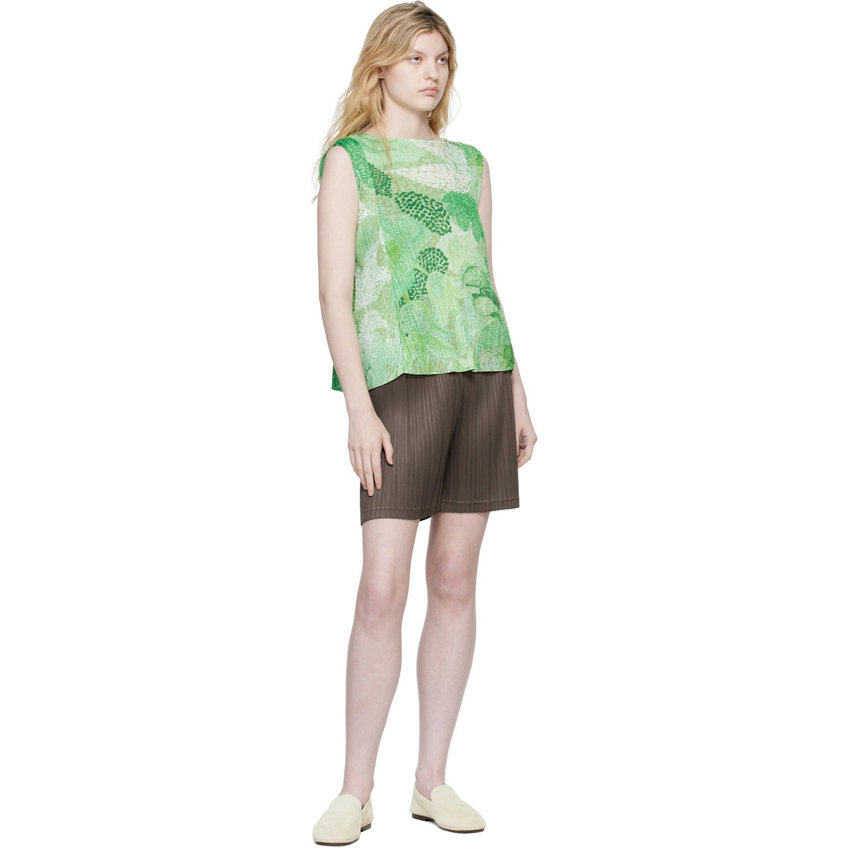PLEATS PLEASE ISSEY MIYAKE Brown Loop Shorts
