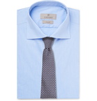 Canali - Blue Pin-Dot Stretch Cotton-Blend Shirt - Men - Blue