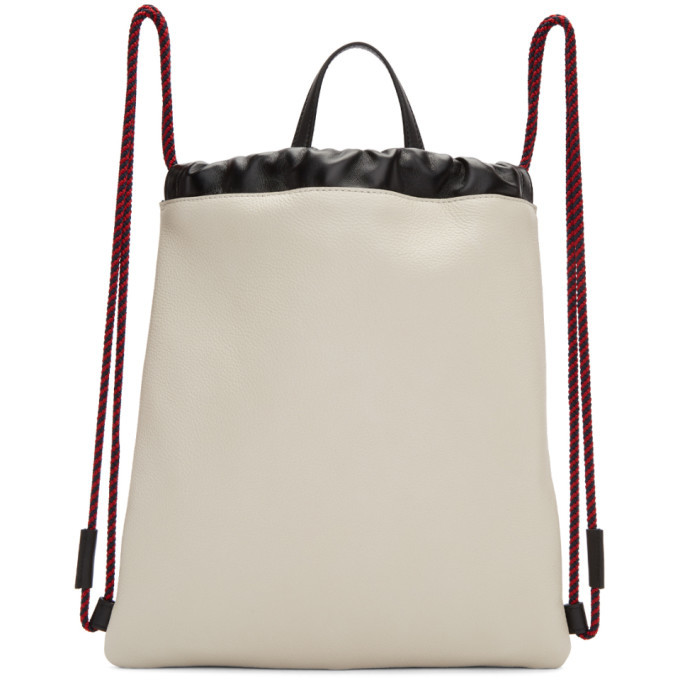 Gucci White Small Logo Drawstring Backpack