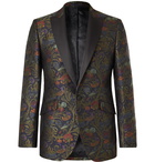 Favourbrook - Brown Slim-Fit Faille-Trimmed Cotton-Velvet Tuxedo Jacket - Blue