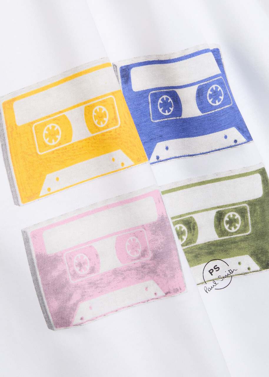 PS Paul Smith Tapes Printed Cotton T-shirt White