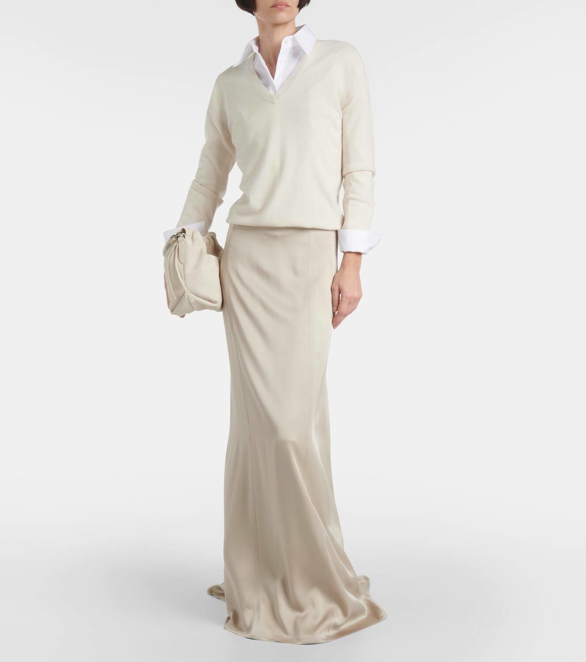 Jupe Femme Grise Brunello Cucinelli - Taille 6 (US) - Longueur Genou - Occasion TB