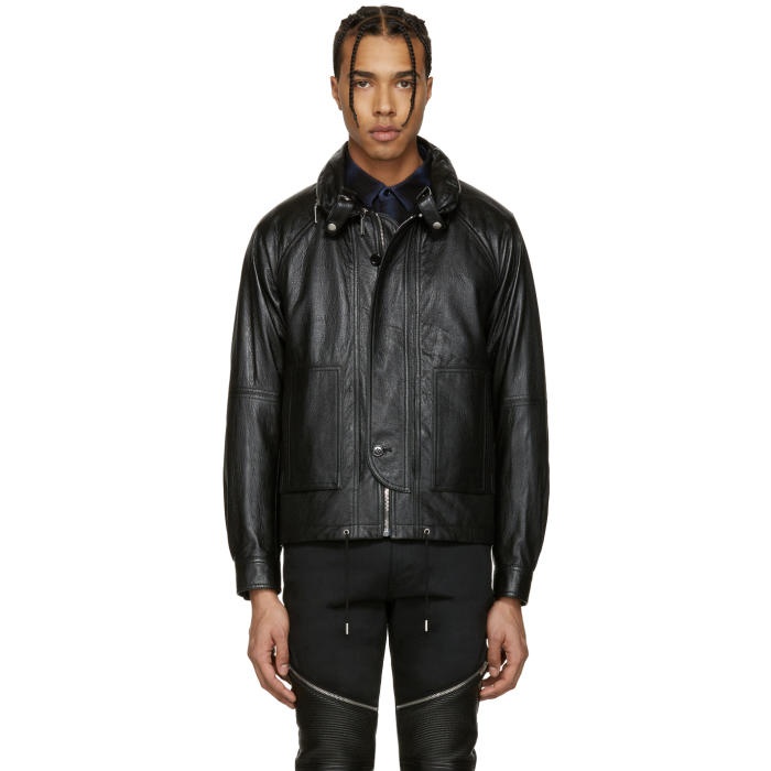 Photo: Saint Laurent Black Leather Slouchy Jacket