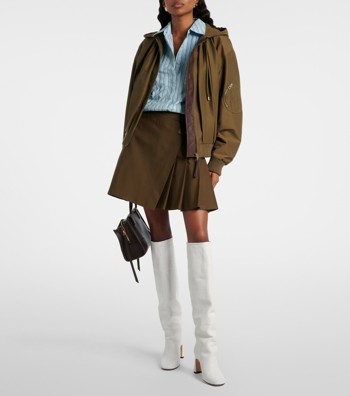 Souliers Martinez Roberta woven leather knee-high boots