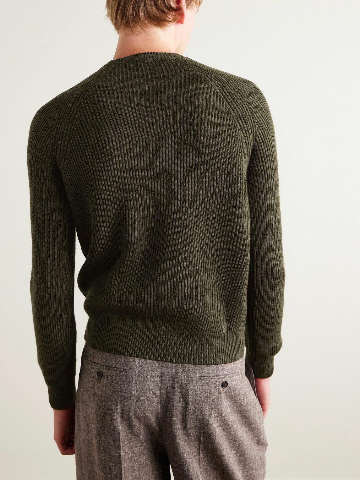 De Petrillo - Ribbed Virgin Wool Sweater - Green