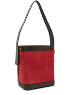 Versace Chain Small Leather and Suede Bucket bag - Red - One Size